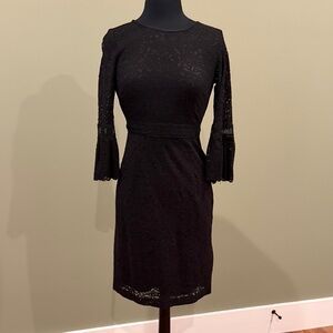 Tommy Hilfiger Black Lace Long Sleeve Dress